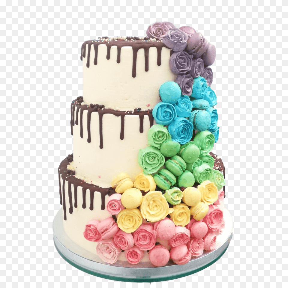 Rainbow Macaron Wedding Cake London, Birthday Cake, Cream, Dessert, Food Free Png