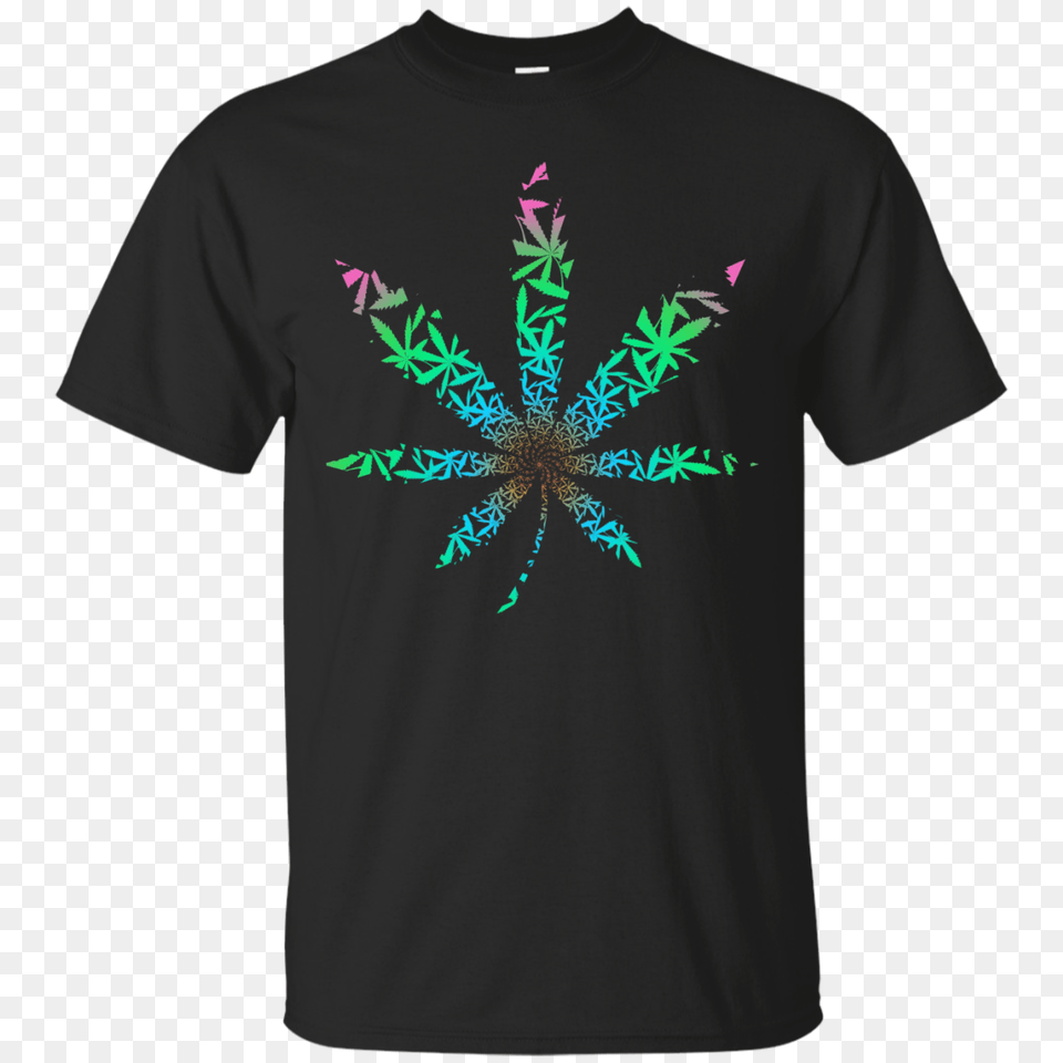 Rainbow Marijuana T Shirt Weed Blunt And Cannabis Smoker Shi Black, Clothing, T-shirt Png Image