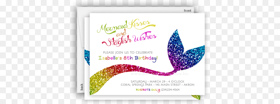 Rainbow Mermaid Tail Party Invitation Baby Shower Mermaid Rainbow Invitation, Advertisement, Paper, Poster, Envelope Free Png
