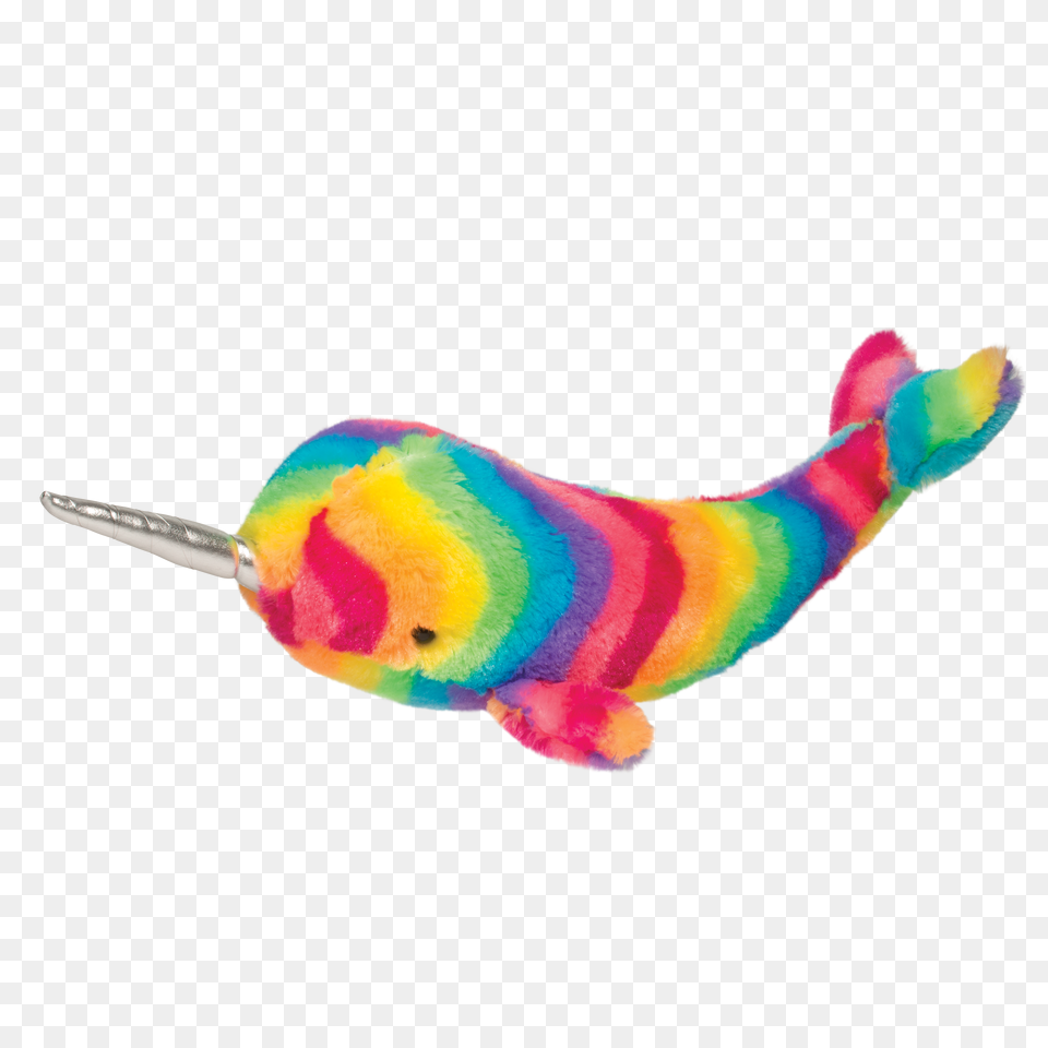 Rainbow Narwhal Rainbow Narwhal Stuffed Animal, Beak, Bird, Sea Life, Fish Png Image