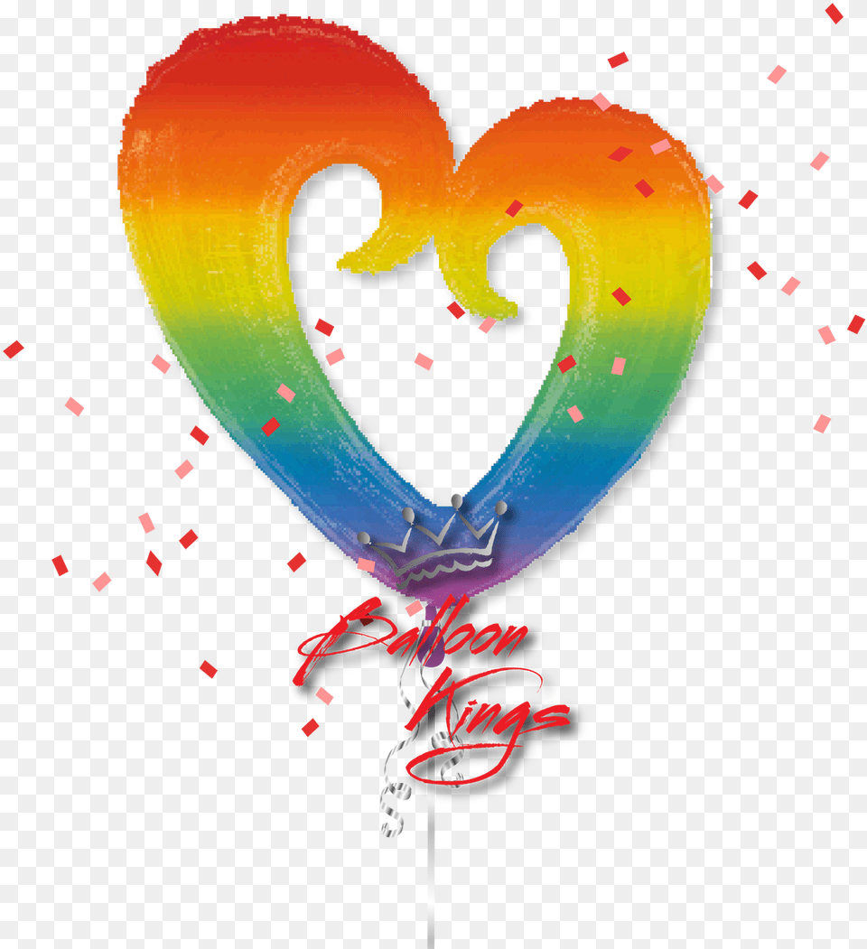 Rainbow Open Heart 32quot Supershape Rainbow Open Heart Balloon Mylar Balloons Png