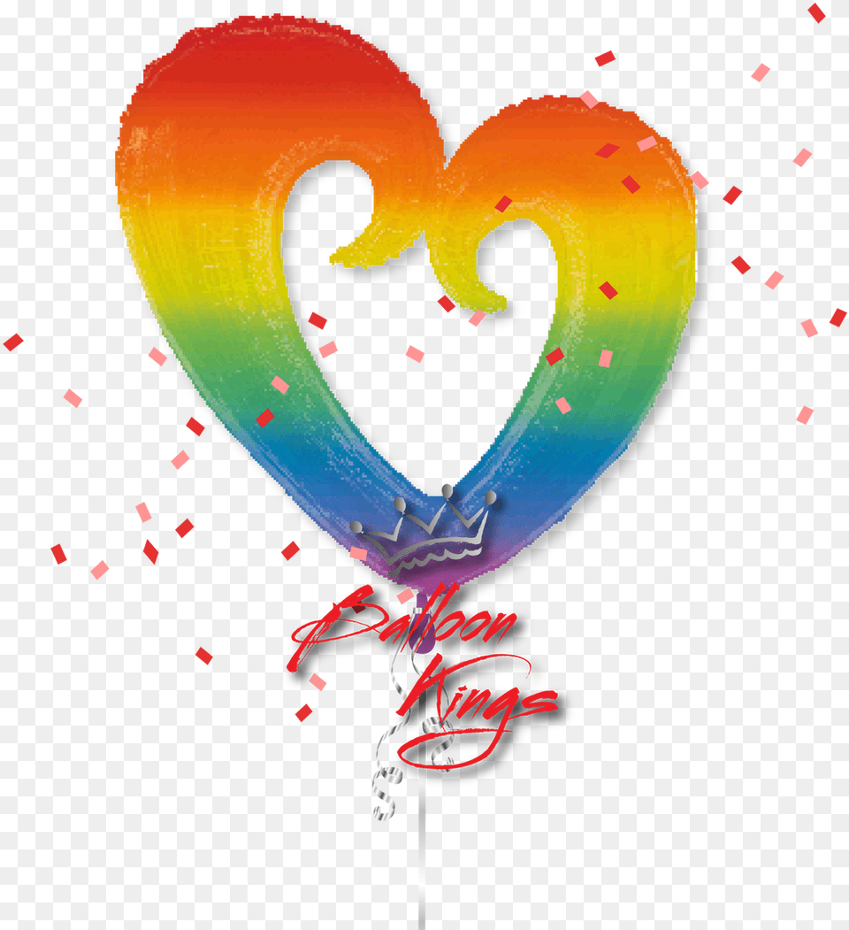 Rainbow Open Heart Girly, Balloon, Food, Sweets Png Image