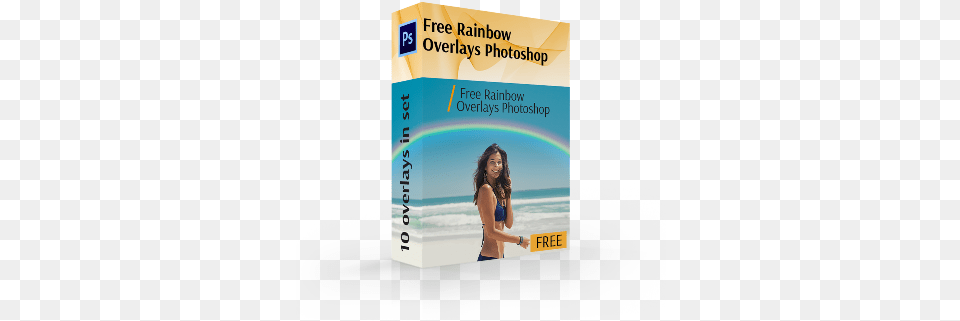 Rainbow Overlay Photoshop Cover Box Adobe Photoshop, Clothing, Swimwear, Advertisement, Female Free Transparent Png