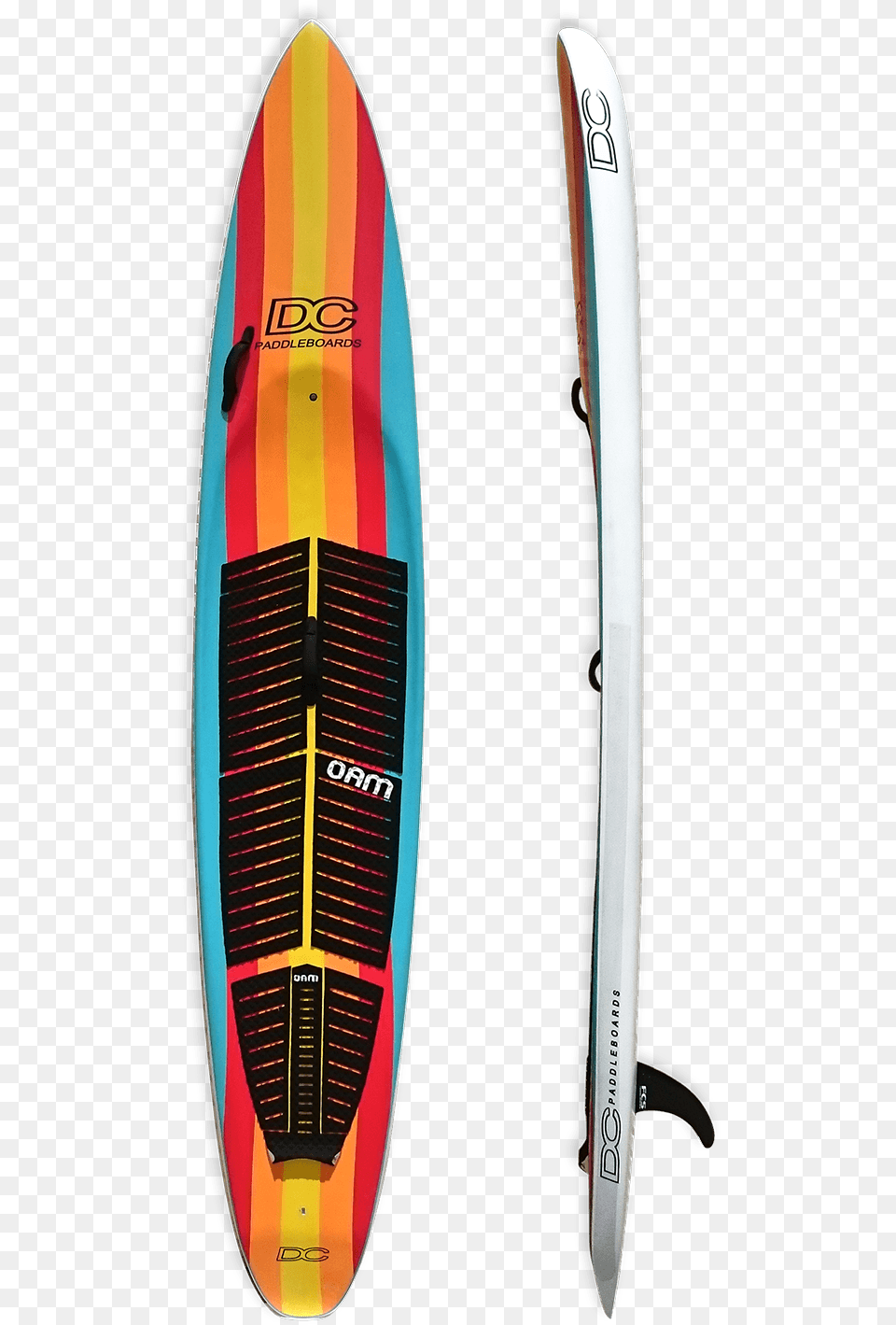 Rainbow Paddleboard Surfboard, Sea Waves, Water, Surfing, Leisure Activities Png Image