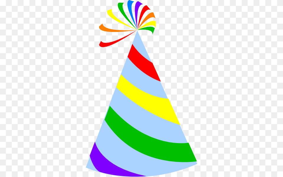 Rainbow Party Hat Sky Blue Clip Art, Clothing, Party Hat Png Image