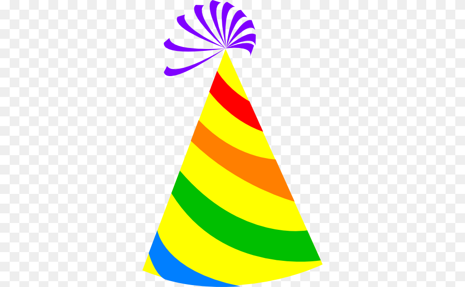 Rainbow Party Hat Yellow Clip Art Small Hat Background, Clothing, Party Hat, Animal, Fish Png