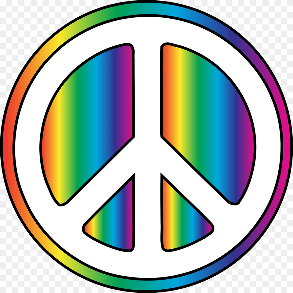 Rainbow Peace Sign Filter, Disk, Logo, Symbol, Emblem Png Image