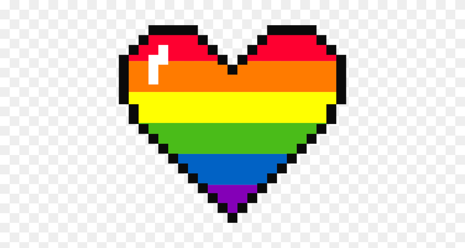 Rainbow Pixel Heart Element, Logo, First Aid Free Png Download