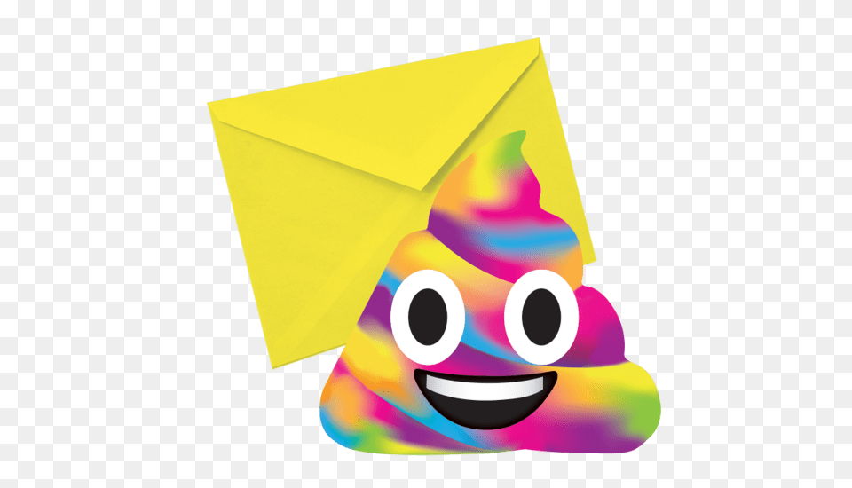 Rainbow Poop Emoji Envelope, Mail Png Image