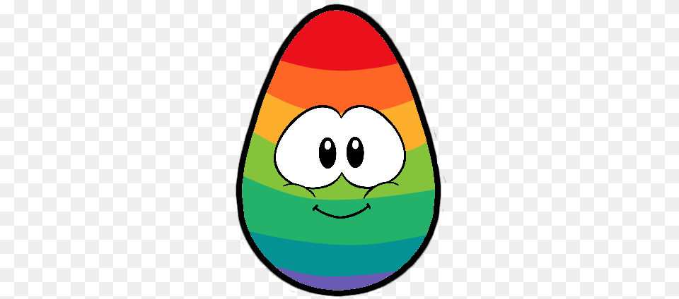 Rainbow Puffle Egg Carwyn Easter Egg Rainbow, Easter Egg, Food, Face, Head Png
