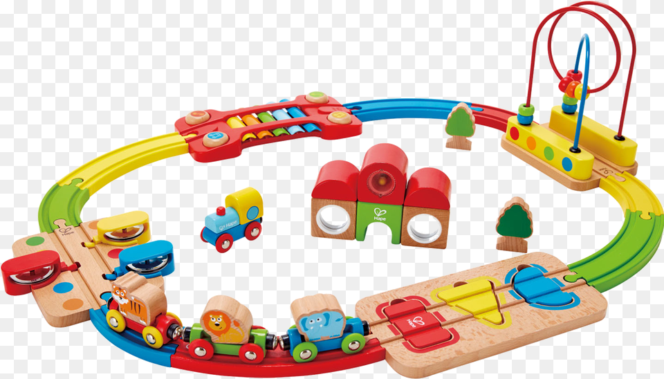 Rainbow Puzzle Railway Hape Toys Train Pour Bebe, Toy, Play Area, Bulldozer, Machine Free Png