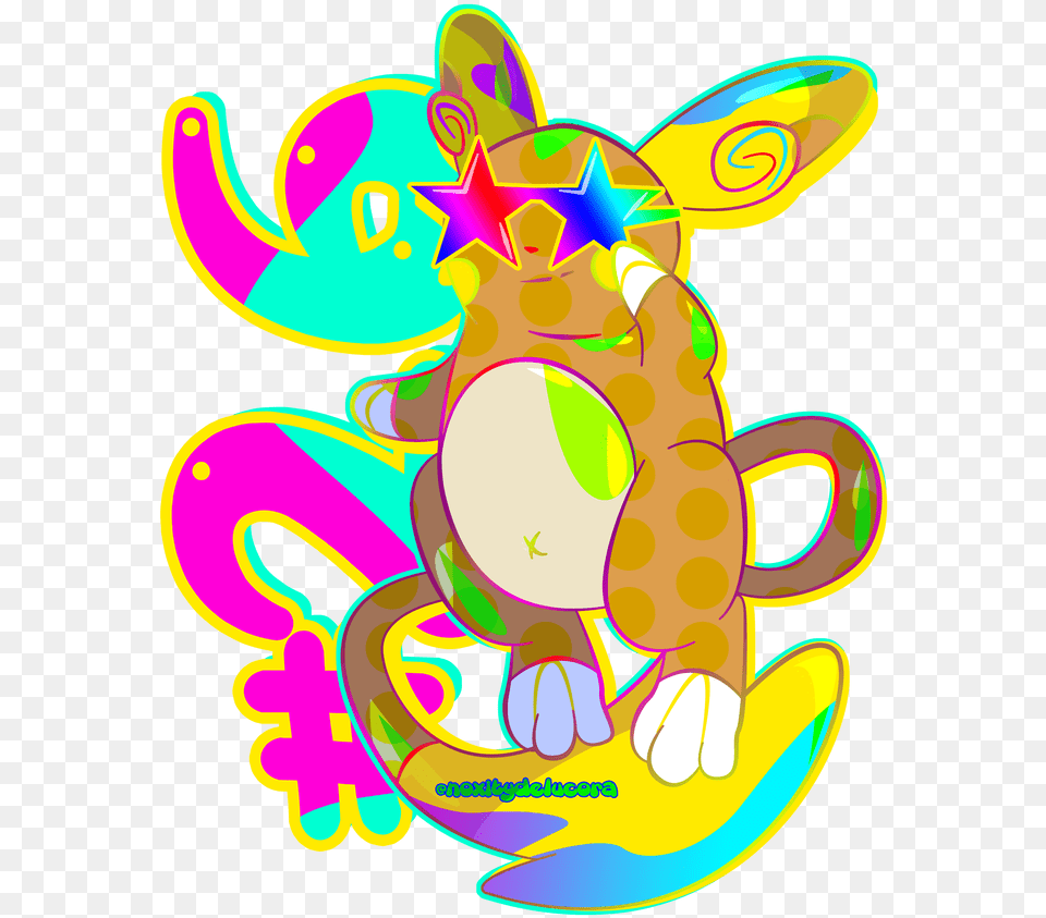 Rainbow Raichu Art Print Pokemon Poster Noxity Delucora Rainbow Pokemon, Dynamite, Weapon, Animal, Mammal Free Png