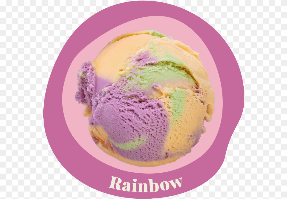 Rainbow Rainbow New Zealand Natural Ice Cream, Dessert, Food, Ice Cream, Soft Serve Ice Cream Png Image