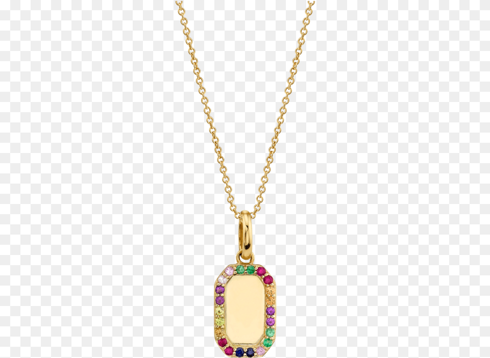 Rainbow Rectangle Gold Pendant Gold, Accessories, Jewelry, Necklace, Locket Png