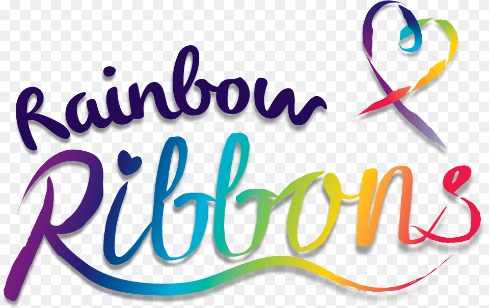 Rainbow Ribbons Calligraphy, Text Png Image
