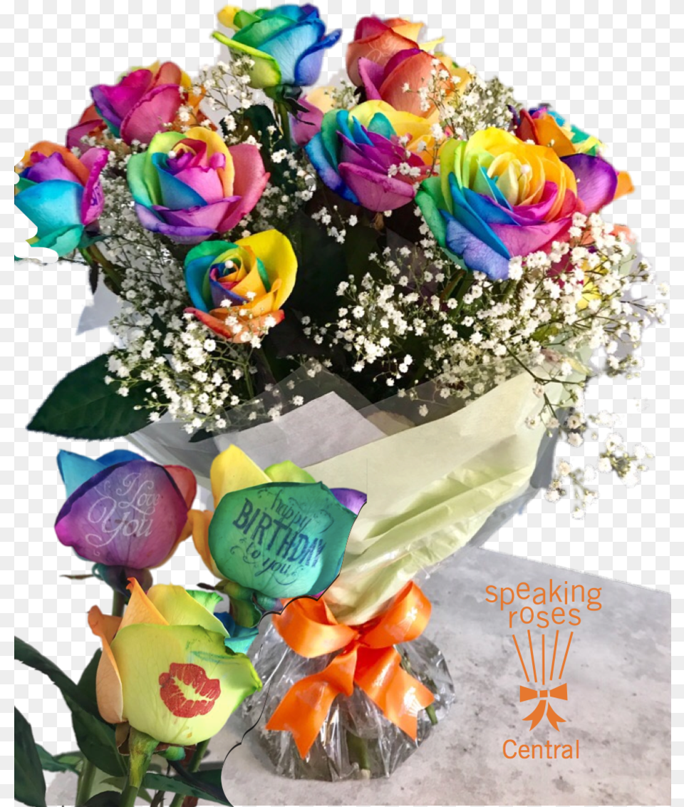 Rainbow Rose, Art, Flower, Flower Arrangement, Flower Bouquet Png