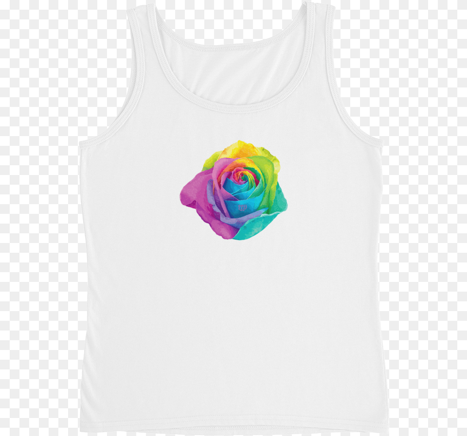 Rainbow Rose Tank Top Rainbow Rose, Clothing, Flower, Plant, Tank Top Png