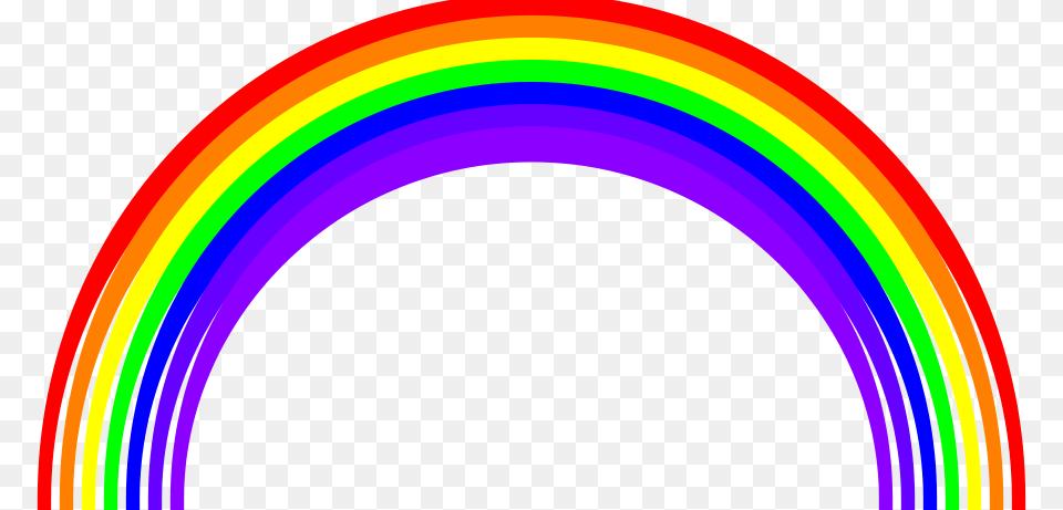 Rainbow Semicircle Large Size, Hoop, Light Free Png