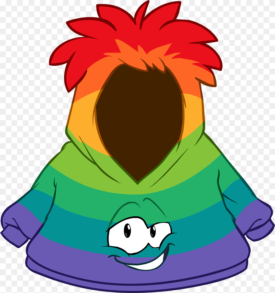 Rainbow Smirk Hoodie Icon, Art, Graphics, Sweater, Knitwear Free Png Download