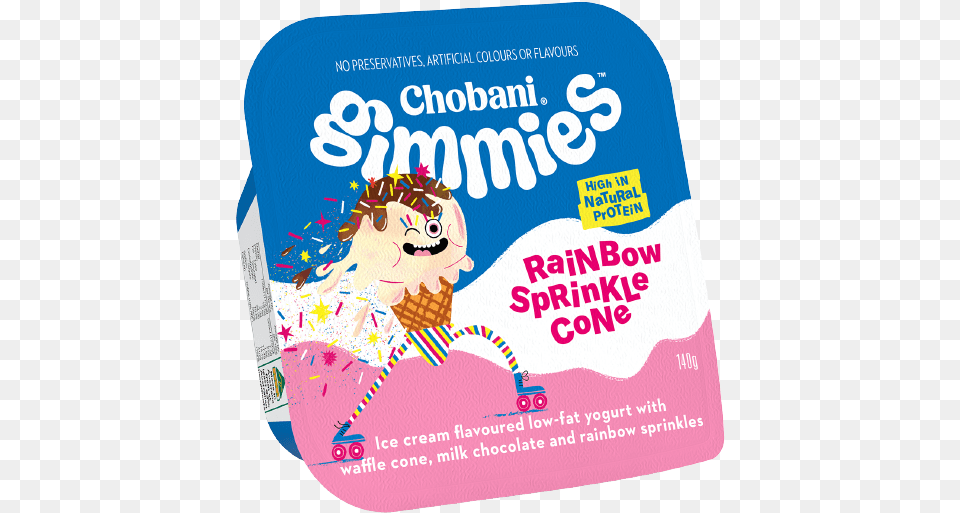Rainbow Sprinkle Cone Chobani Sprinkles, Advertisement, Cream, Dessert, Food Png
