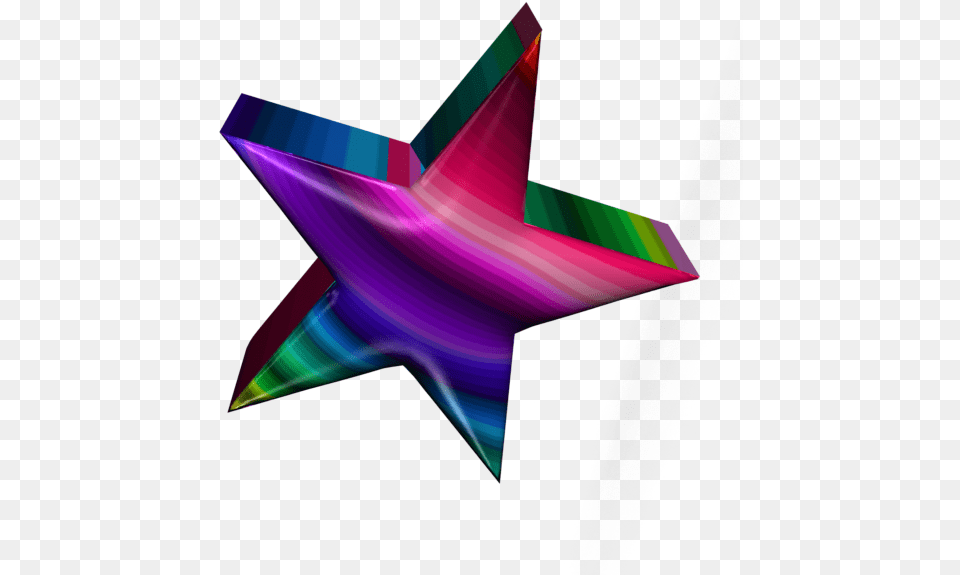 Rainbow Star 2png Wikimedia Commons Rainbow Star 3d, Star Symbol, Symbol, Rocket, Weapon Free Png Download