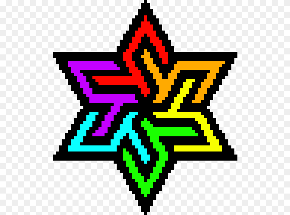 Rainbow Star Pixel Art Example Of Pixel Art, Pattern, Cross, Symbol Free Transparent Png