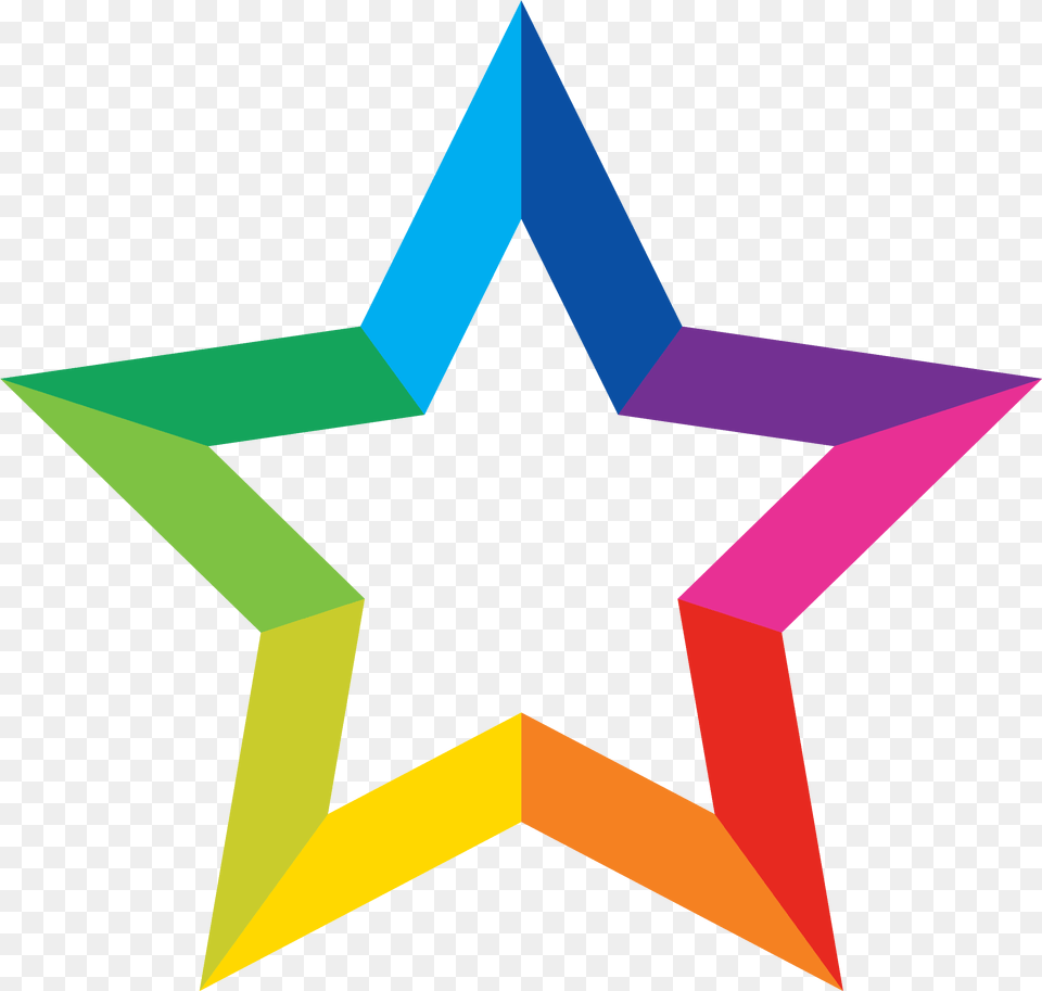 Rainbow Star With Colorful Star, Star Symbol, Symbol, Cross Free Png