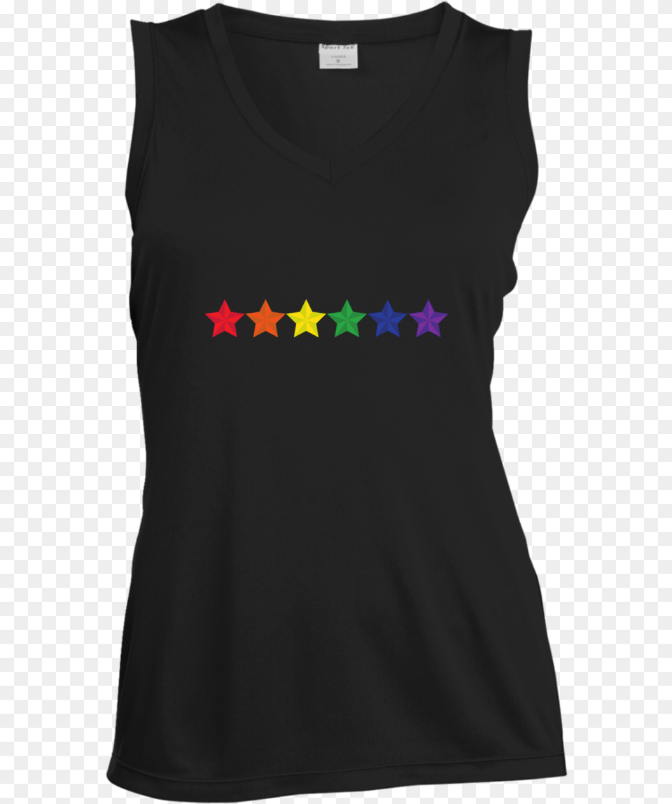 Rainbow Stars Lgbt Pride Black Sleeveless Tshirt For Active Tank, Clothing, T-shirt, Shirt, Tank Top Free Png Download
