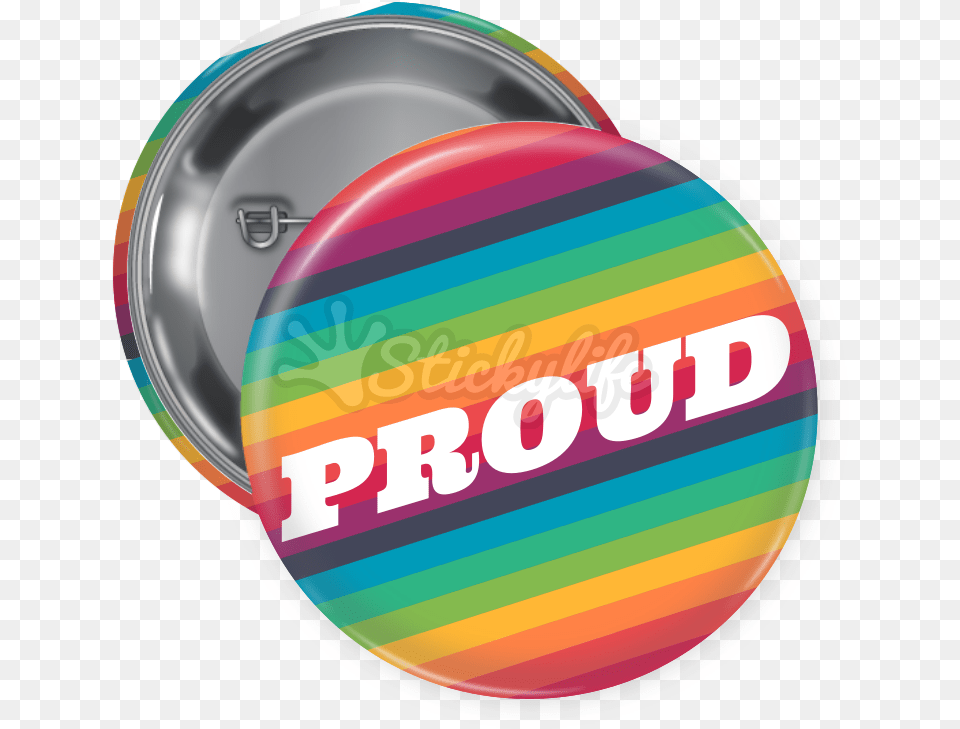 Rainbow Stripe Lgbtq Proud Pin Backed Button Graphic Design, Badge, Logo, Symbol, Disk Free Png