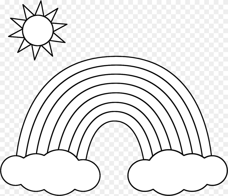 Rainbow Sun Clipart Black And White, Arch, Architecture, Logo Png