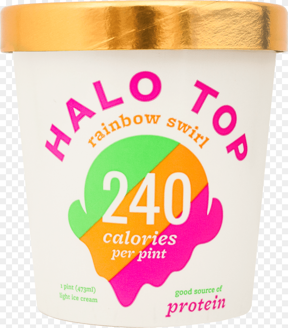 Rainbow Swirl Halo Top, Cream, Dessert, Food, Ice Cream Png