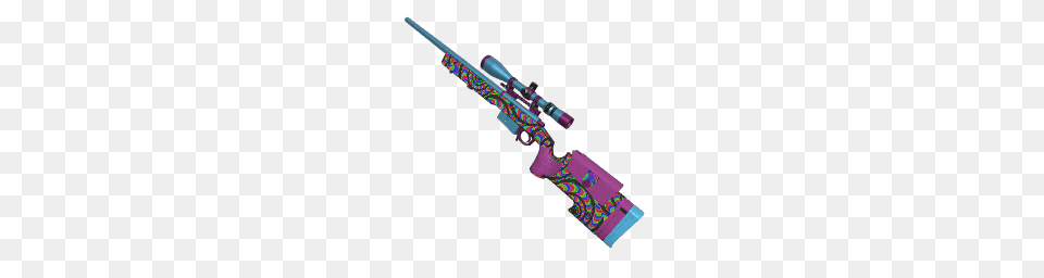 Rainbow Swirl Sniper Rifle, Firearm, Gun, Weapon Png Image
