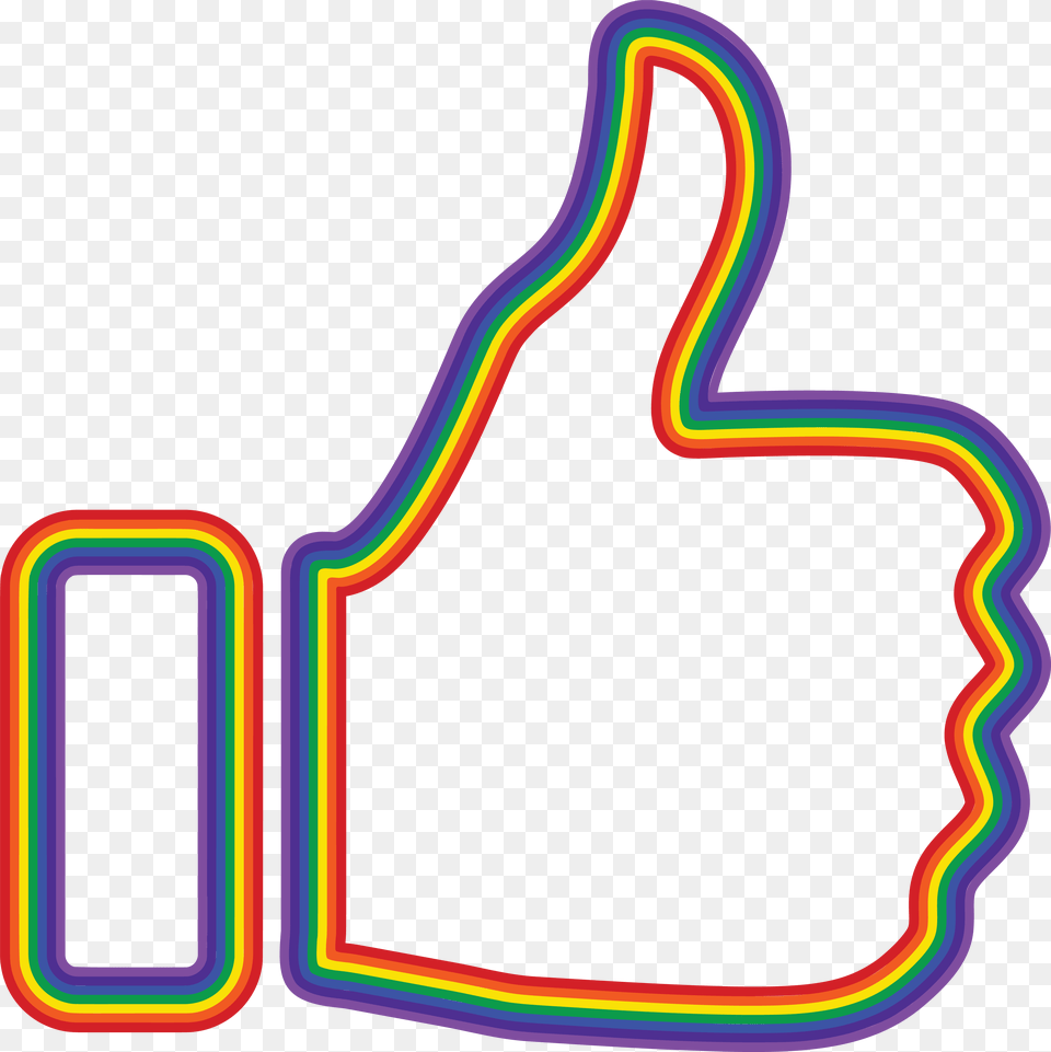 Rainbow Thumbs Up Emoji, Light, Lighting, Neon, Text Png