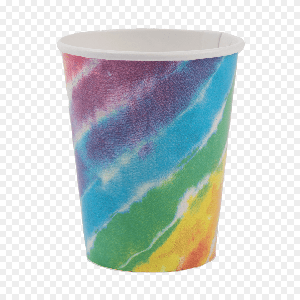 Rainbow Tie Dye Paper Cups, Cup, Art, Porcelain, Pottery Free Transparent Png