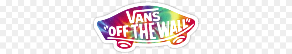 Rainbow Tie Dye Vans Logo From Redbubble Tie Dye Vans Vans Off The Wall Rainbow, Sticker, Food, Ketchup Free Png