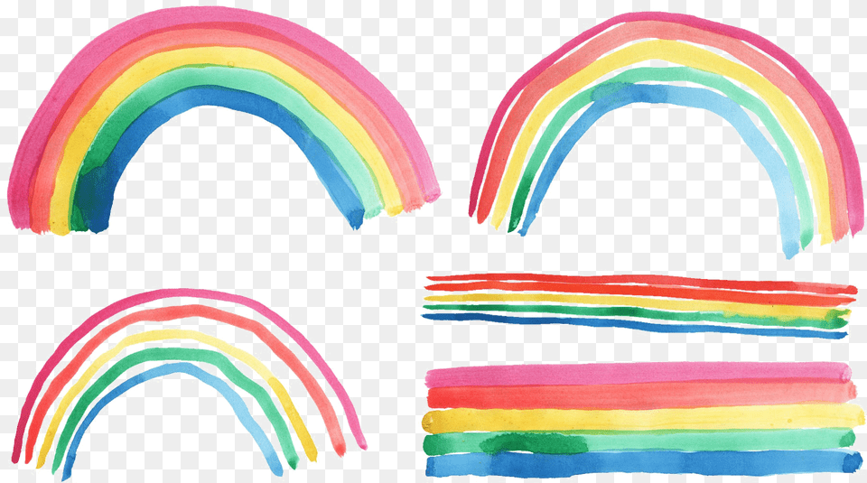 Rainbow Transparent Arts Watercolor Rainbow, Tape Free Png