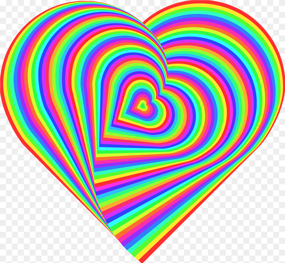 Rainbow Transparent Background Kidcore, Heart, Pattern, Light Png
