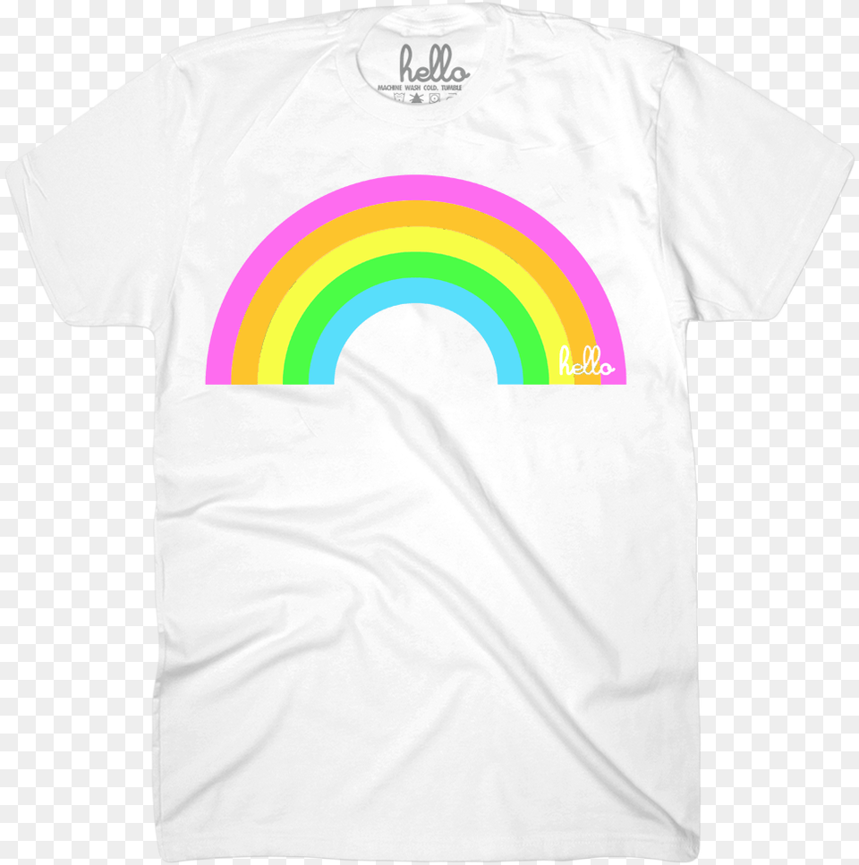 Rainbow Tshirt Rainbow White T Shirt, Clothing, T-shirt Png