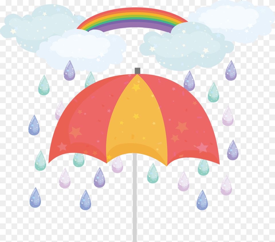 Rainbow Umbrella Computer File Umbrella In Rain, Canopy Free Transparent Png