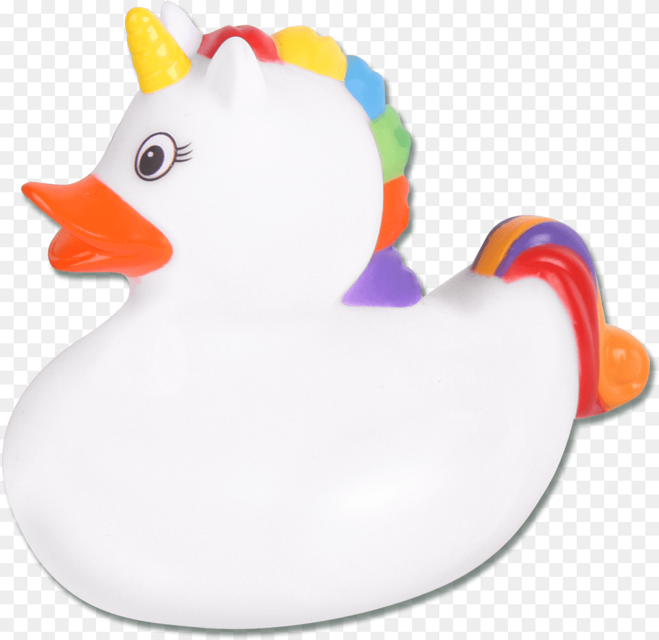 Rainbow Unicorn Bath Duck Duck, Figurine Free Transparent Png