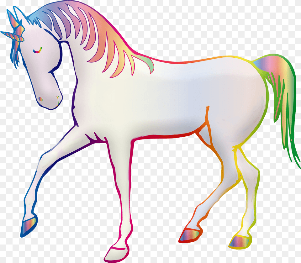 Rainbow Unicorn Clipart, Animal, Mammal, Horse, Colt Horse Free Transparent Png