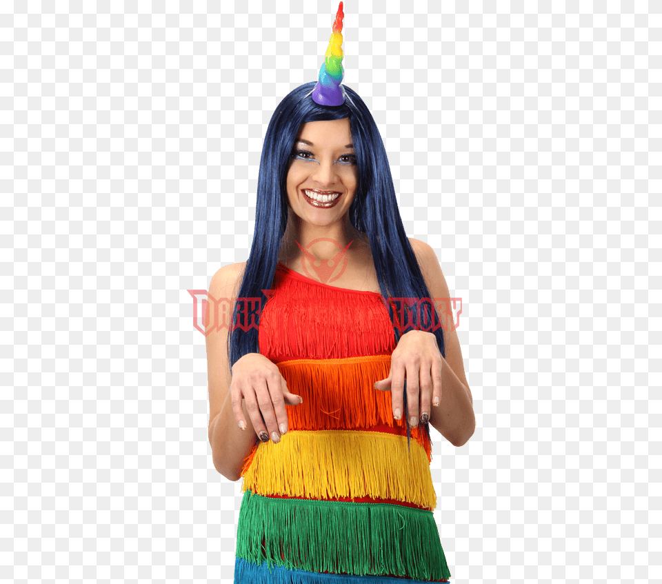 Rainbow Unicorn Horn Unicorn Horn, Person, Clothing, Costume, Hat Free Transparent Png