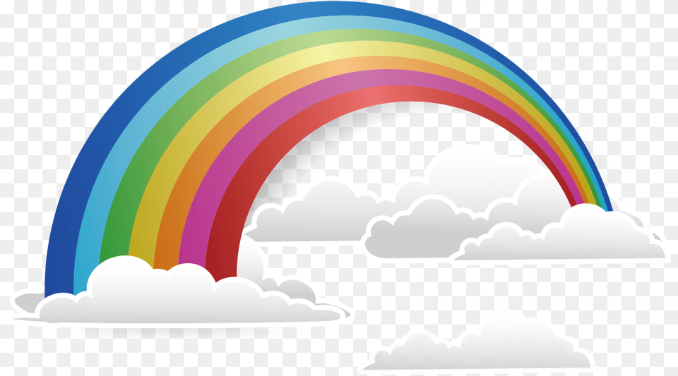 Rainbow Vector Rainbow And Clouds, Nature, Outdoors, Sky, Cloud Free Transparent Png