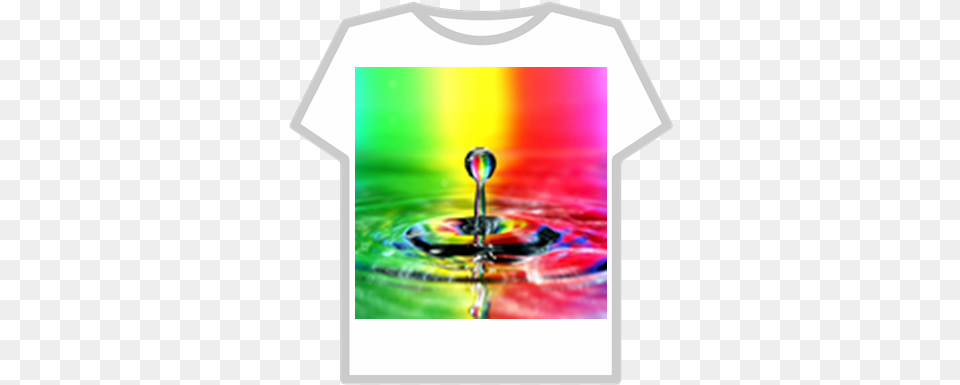 Rainbow Water Drip Roblox Camisa De Adidas Roblox, Clothing, T-shirt, Droplet, Dye Png Image