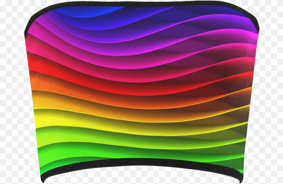 Rainbow Wavy Lines Bandeau Top Graphic Design, Cap, Clothing, Hat, Swimwear Free Png Download