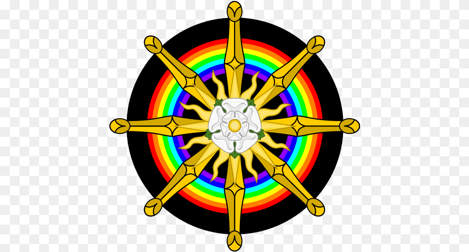 Rainbow White Rose Compass Wheel Dharma, Art, Graphics, Bonfire, Fire Free Png