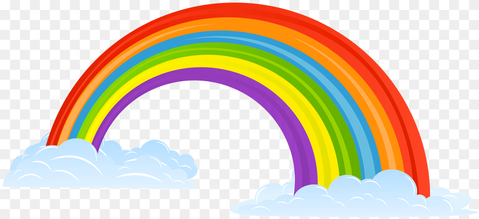 Rainbow With Clouds Clip Art, Graphics, Nature, Outdoors, Sky Png
