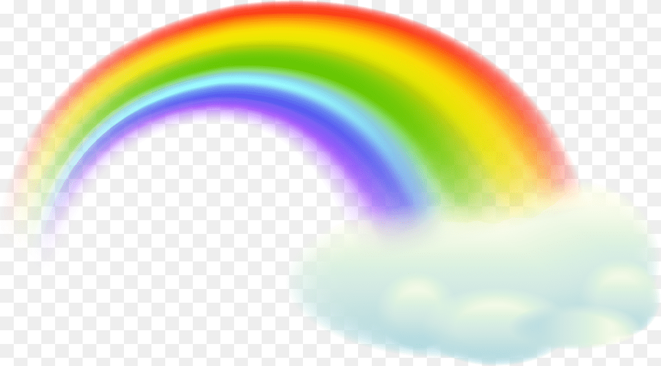 Rainbow With Clouds Clipart Circle, Advertisement, Logo, Poster Png Image
