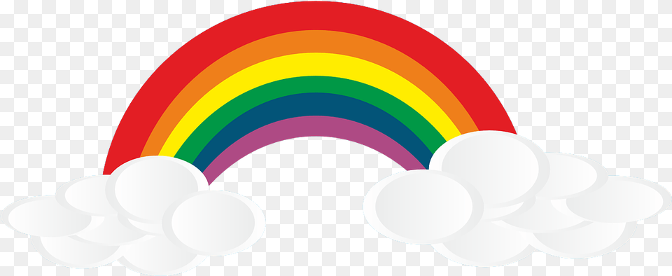 Rainbow With Clouds Transparent Rainbow With Clouds Clouds And Rainbows Clipart, Light, Nature, Outdoors, Sky Png Image