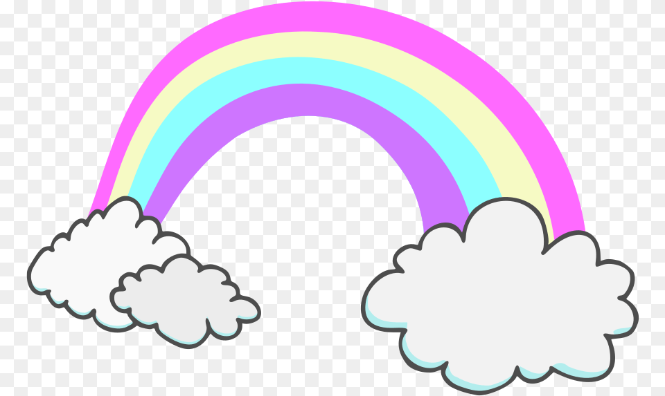 Rainbow With Clouds Vector Rainbow Clipart Cloud Vector, Purple, Nature, Outdoors, Sky Png Image